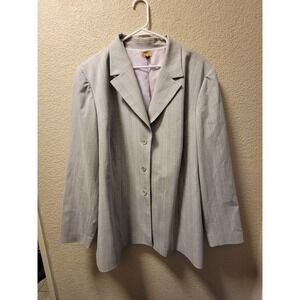 Caslon Womens Blazer Suit Jacket Gray Size 24W